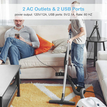 Recessed Power Strip, Black Desktop Power Grommet Socket with Furniture, 2 AC Outlets & 2 USB Ports for Conference Desk, Kitchen, Office, Home, Hotel