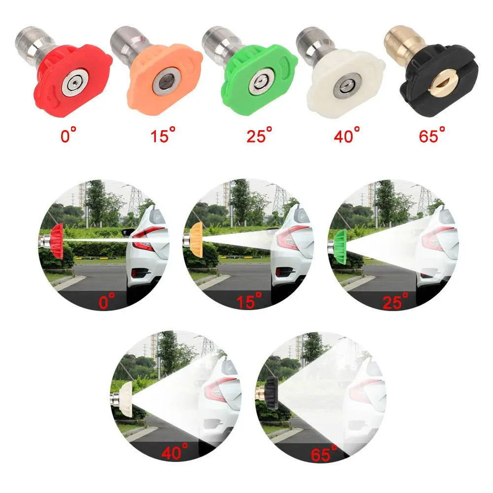 High Pressure Water Tool & Adapter Accessories, 1 Count High Pressure Water Tool with 5 Quick Connect 4000PSI Nozzle Kit & Nozzle for Karcher/Nilfisk Quick Connect Nozzles