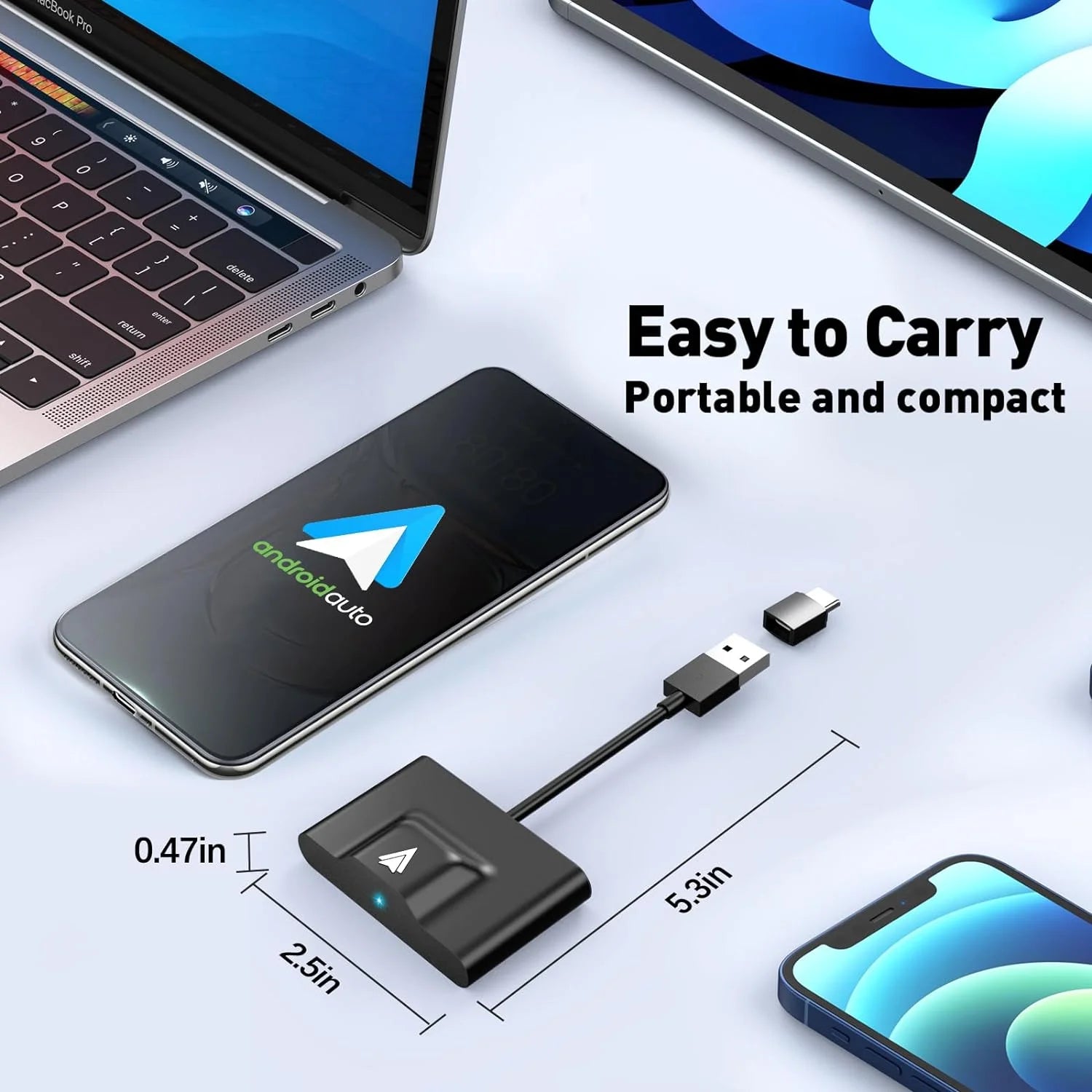Wireless Android Carplay Auto Adapter for Android Auto Cars Android Auto Wireless Adapter Plug & Play