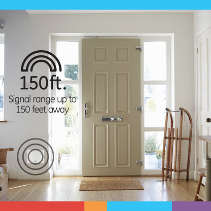 Wireless Doorbell Kit, 8 Chime Melodies, 1 Receiver, 2 Push Buttons, Battery-Operated, 19297
