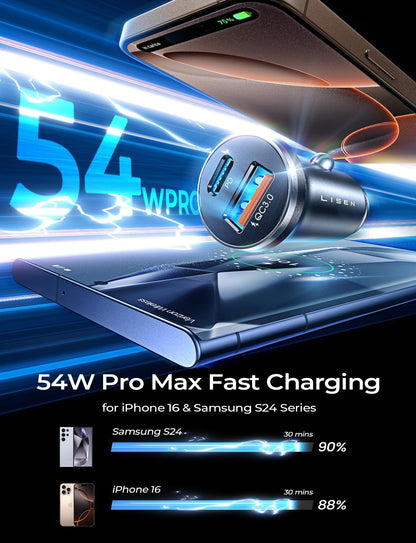 Car Charger USB C Super Mini Fast Charging 2026 NEW PD36W&QC3.0 18W Dual Port 12V Socket Outlet Cigarette Lighter Adapter Tpye C, Car Accessories for Iphone 17 16 15 Pro Galaxy S25 Pixel